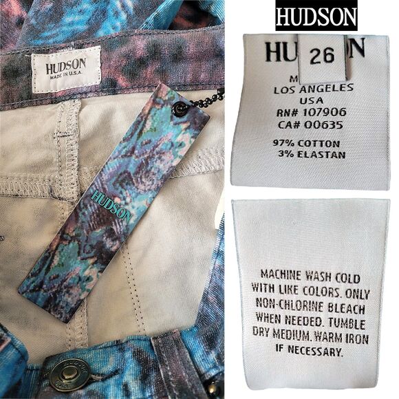 Hudson NEW Whimsygoth NICO BLUE GALAXY Super Skinny Corduroy Jean 26 - Picture 5 of 12